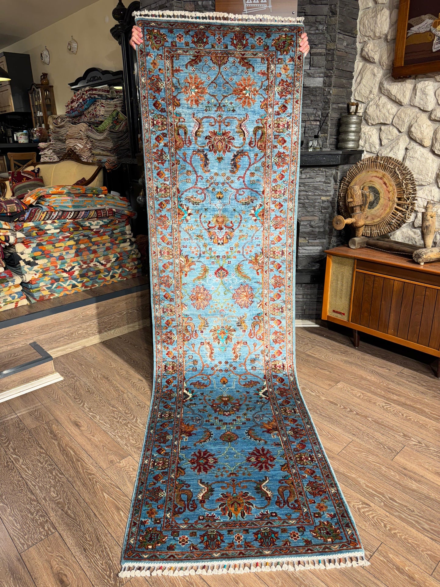 AFGHANISCHER SUZANİ Teppichläufer (Handgefertigtes Einzelstück)