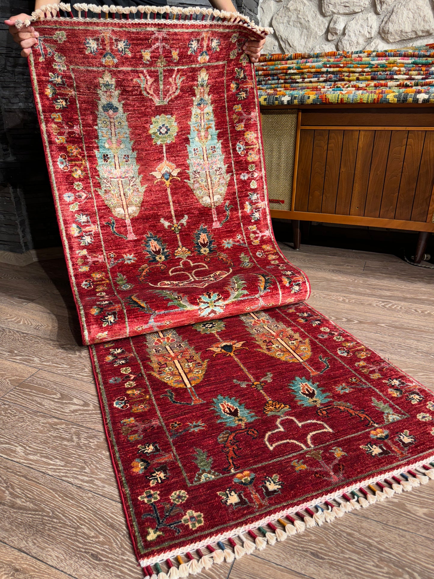 AFGHANISCHER PERKER TEPPICHLÄUFER (Handgefertigtes Einzelstück)