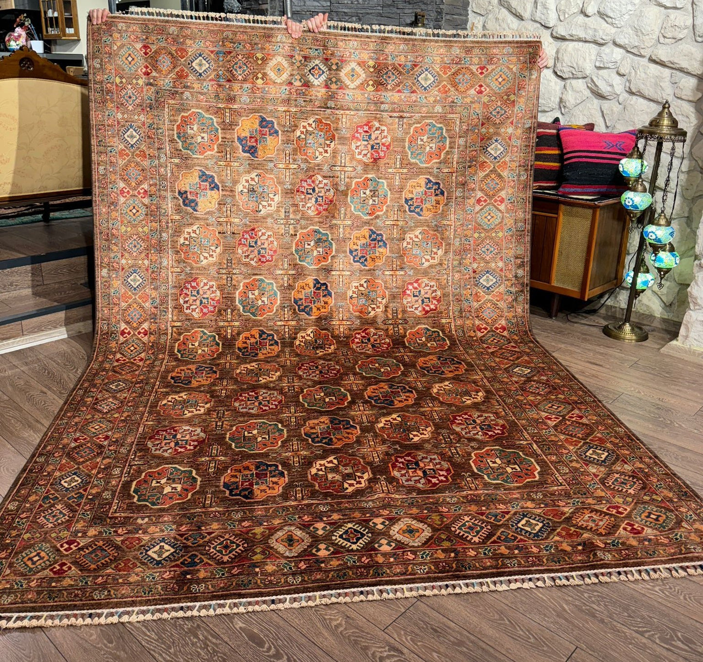 AFGHANISCHER VEZIRI GROSSER TEPPICH (Handgefertigtes Einzelstück)