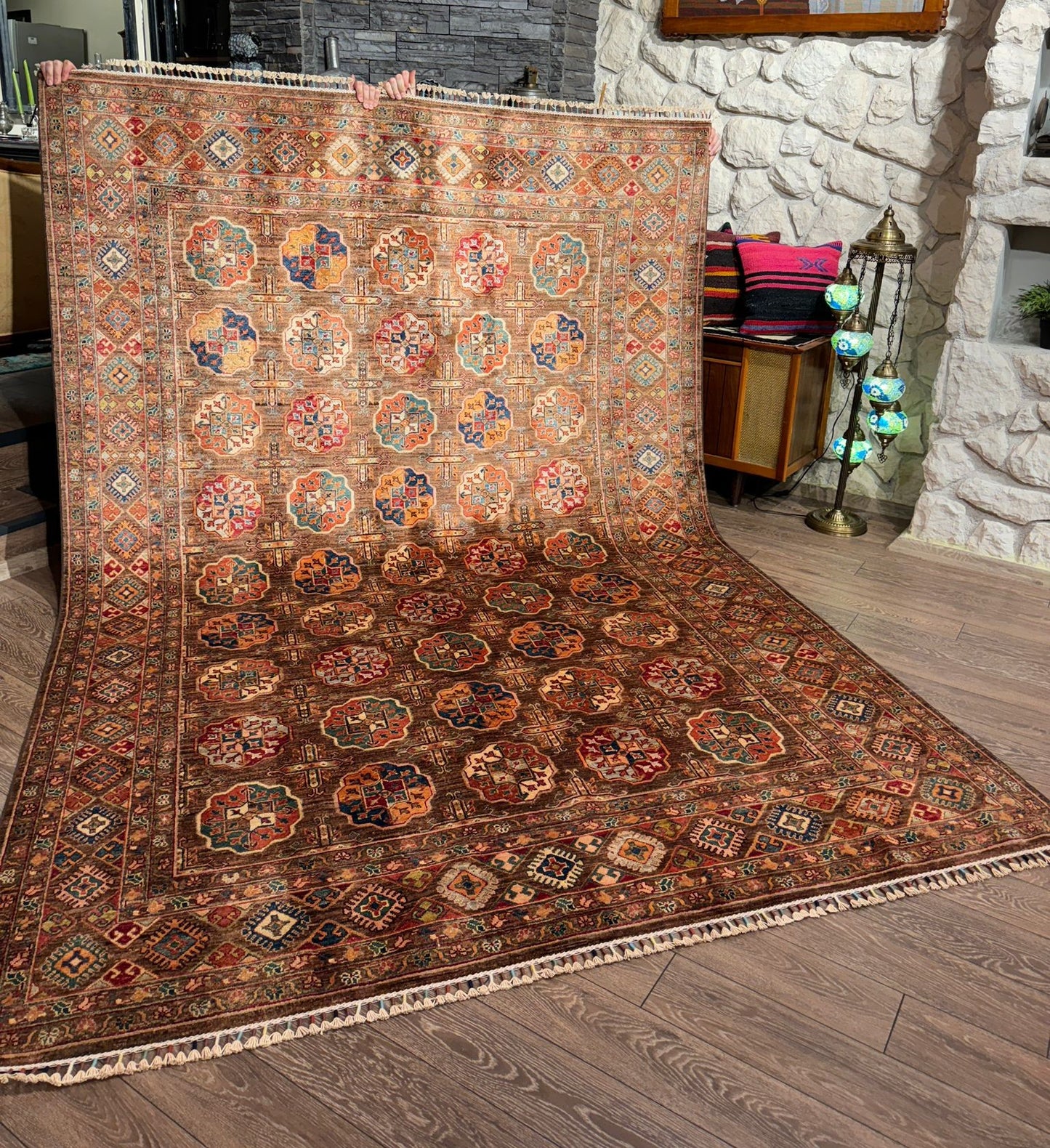 AFGHANISCHER VEZIRI GROSSER TEPPICH (Handgefertigtes Einzelstück)