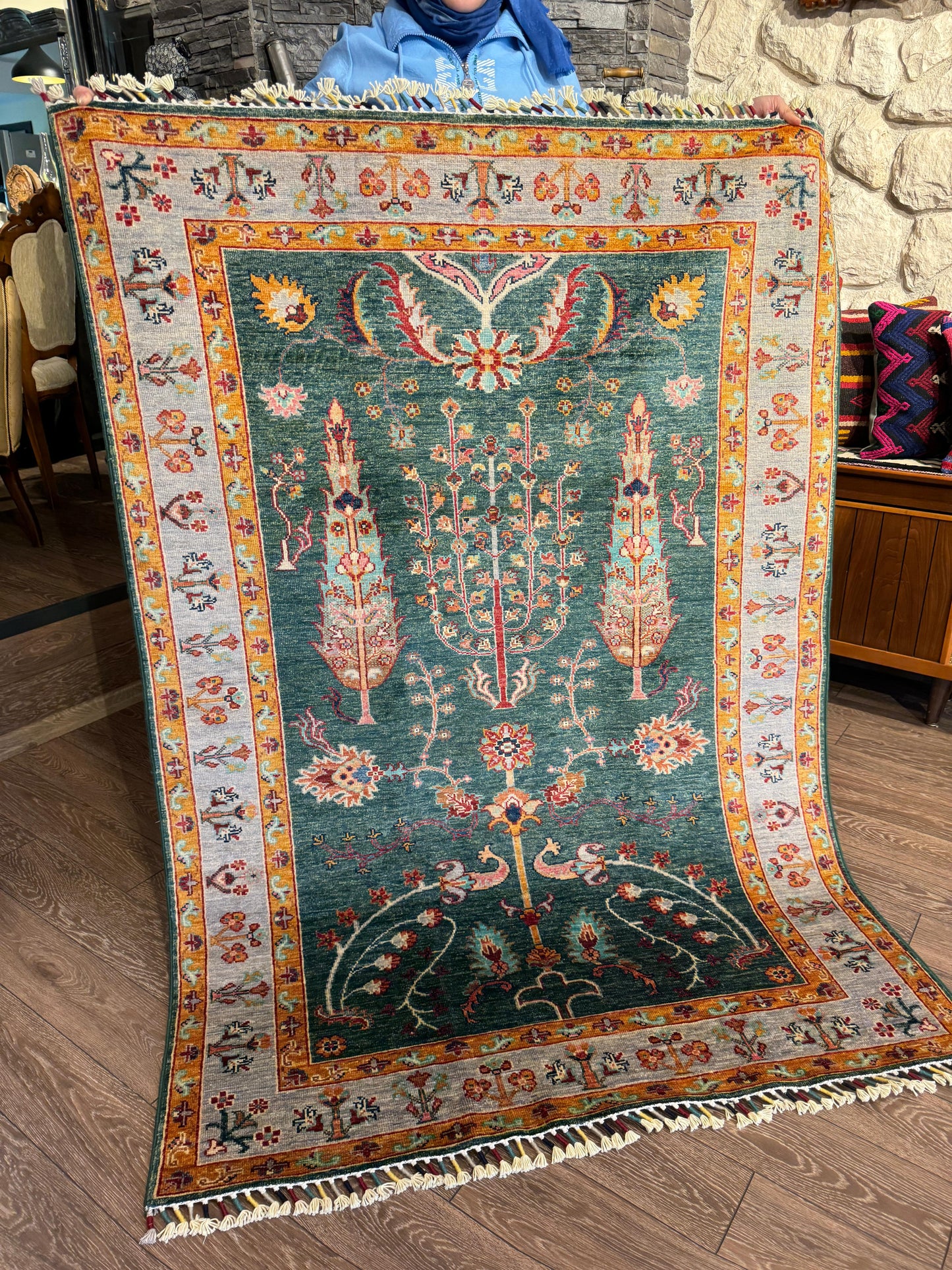 AFGHANISCHER AGAZII TEPPICH (Handgefertigtes Einzelstück)