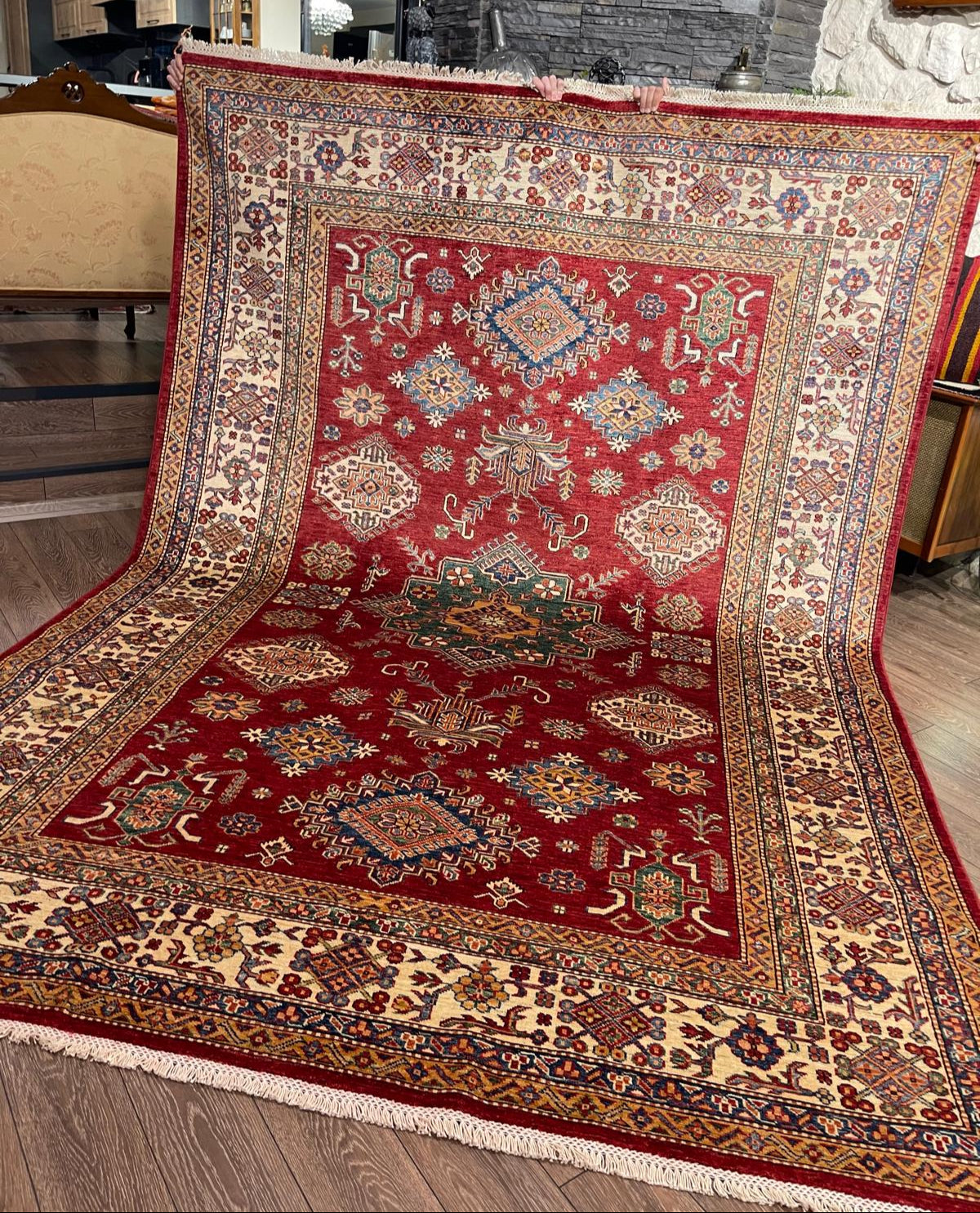 AFGHANISCHER ŞIRVANI TEPPICH (Handgefertigtes Einzelstück)