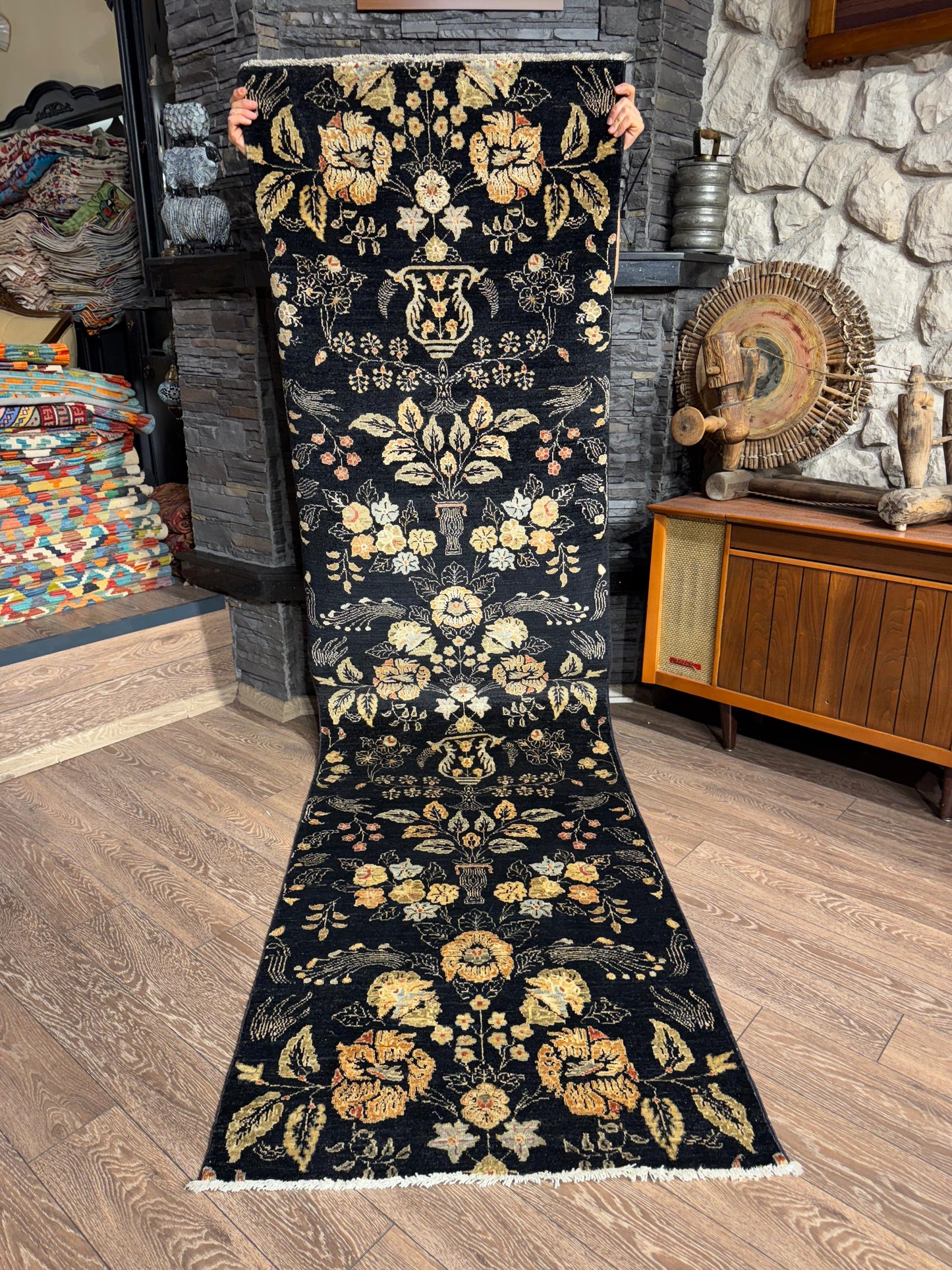 AFGHANISCHER BABİL BAHCE TEPPICHLÄUFER (Handgefertigtes Einzelstück)