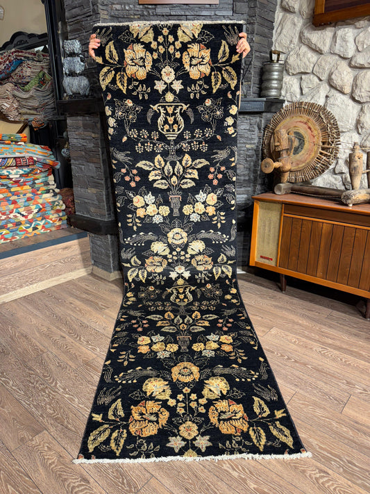 AFGHANISCHER BABİL BAHCE TEPPICHLÄUFER (Handgefertigtes Einzelstück)