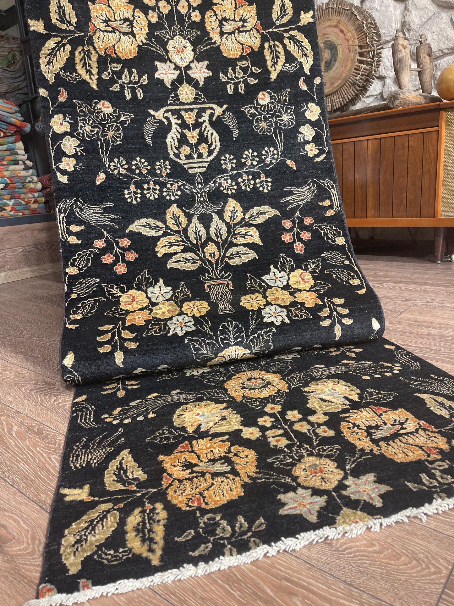 AFGHANISCHER BABİL BAHCE TEPPICHLÄUFER (Handgefertigtes Einzelstück)