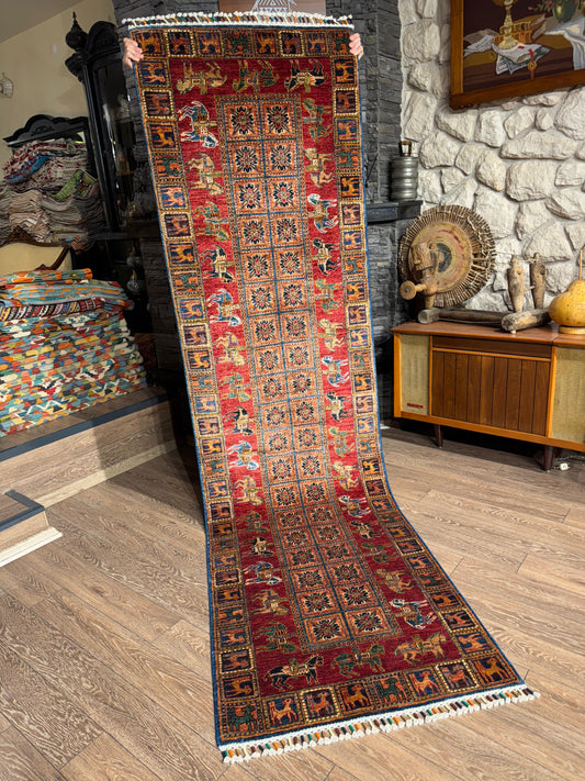 AFGHANISCHER FKORIZ Teppichläufer (Handgefertigtes Einzelstück