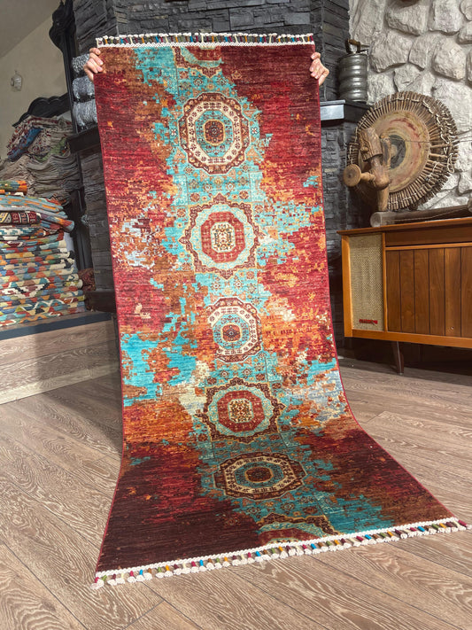 AFGHANISCHER KIRMAN Teppichläufer (Handgefertigtes Einzelstück)