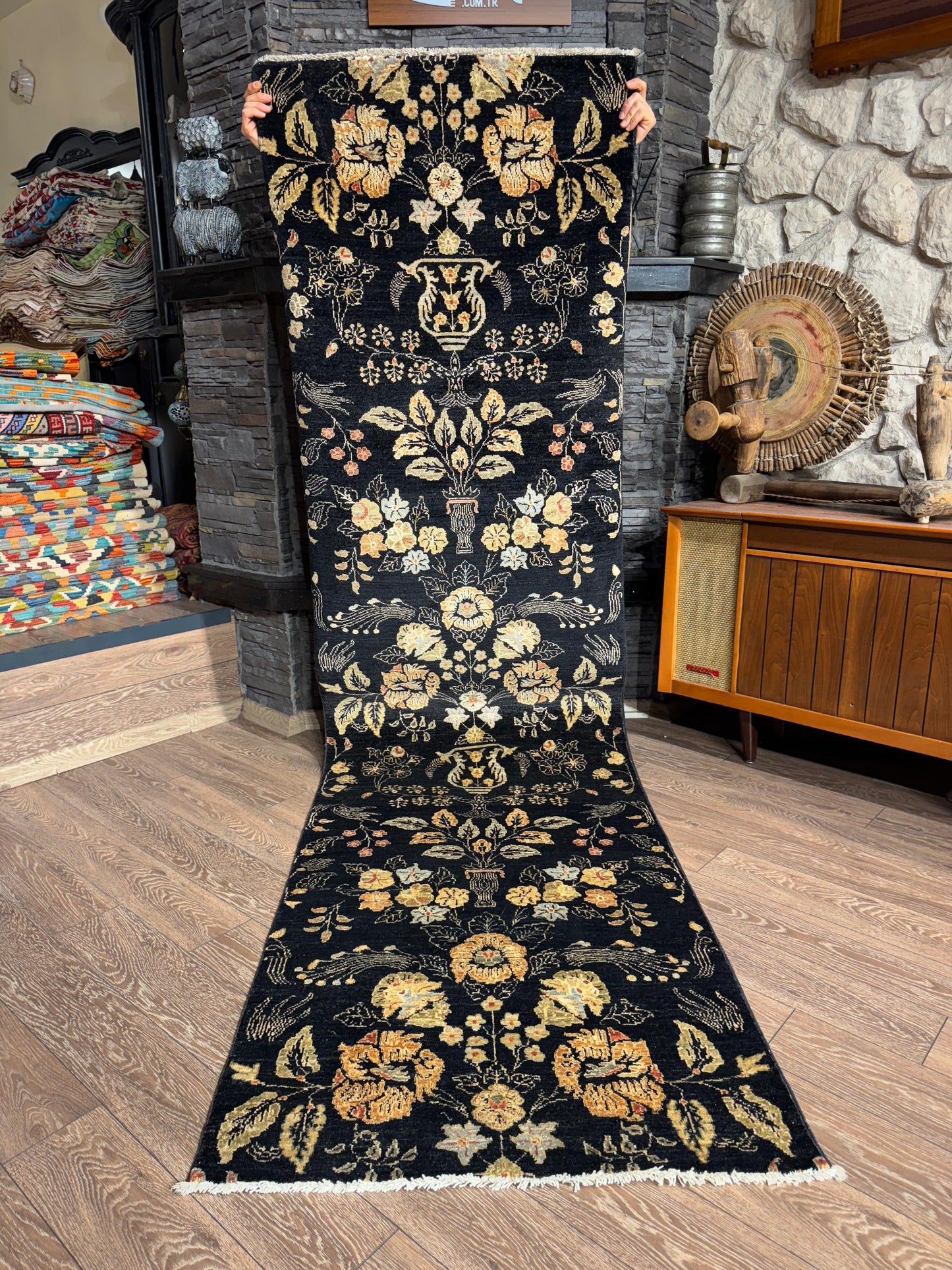 AFGHANISCHER BABİL BAHCE TEPPICHLÄUFER (Handgefertigtes Einzelstück)