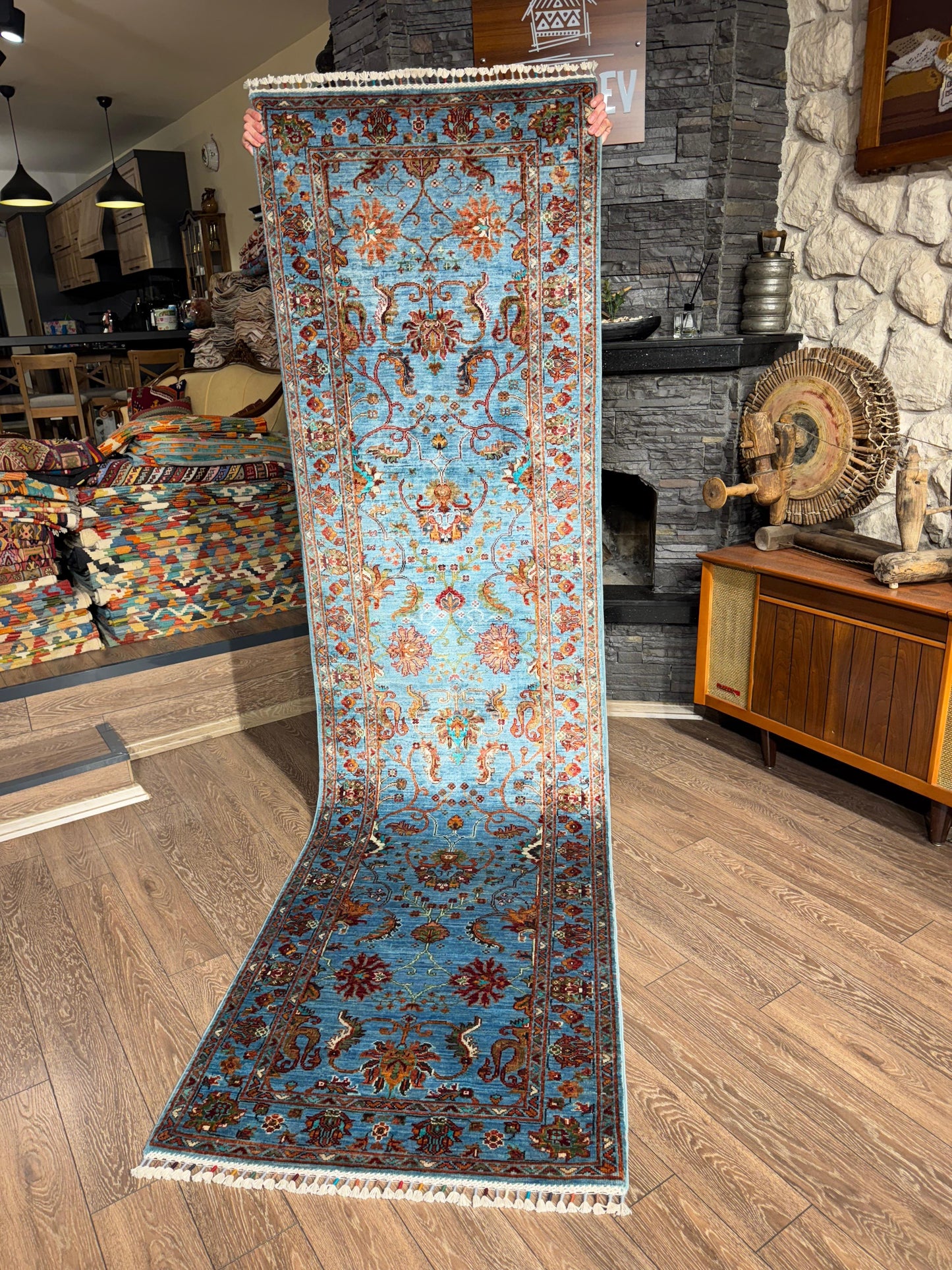 AFGHANISCHER SUZANİ Teppichläufer (Handgefertigtes Einzelstück)