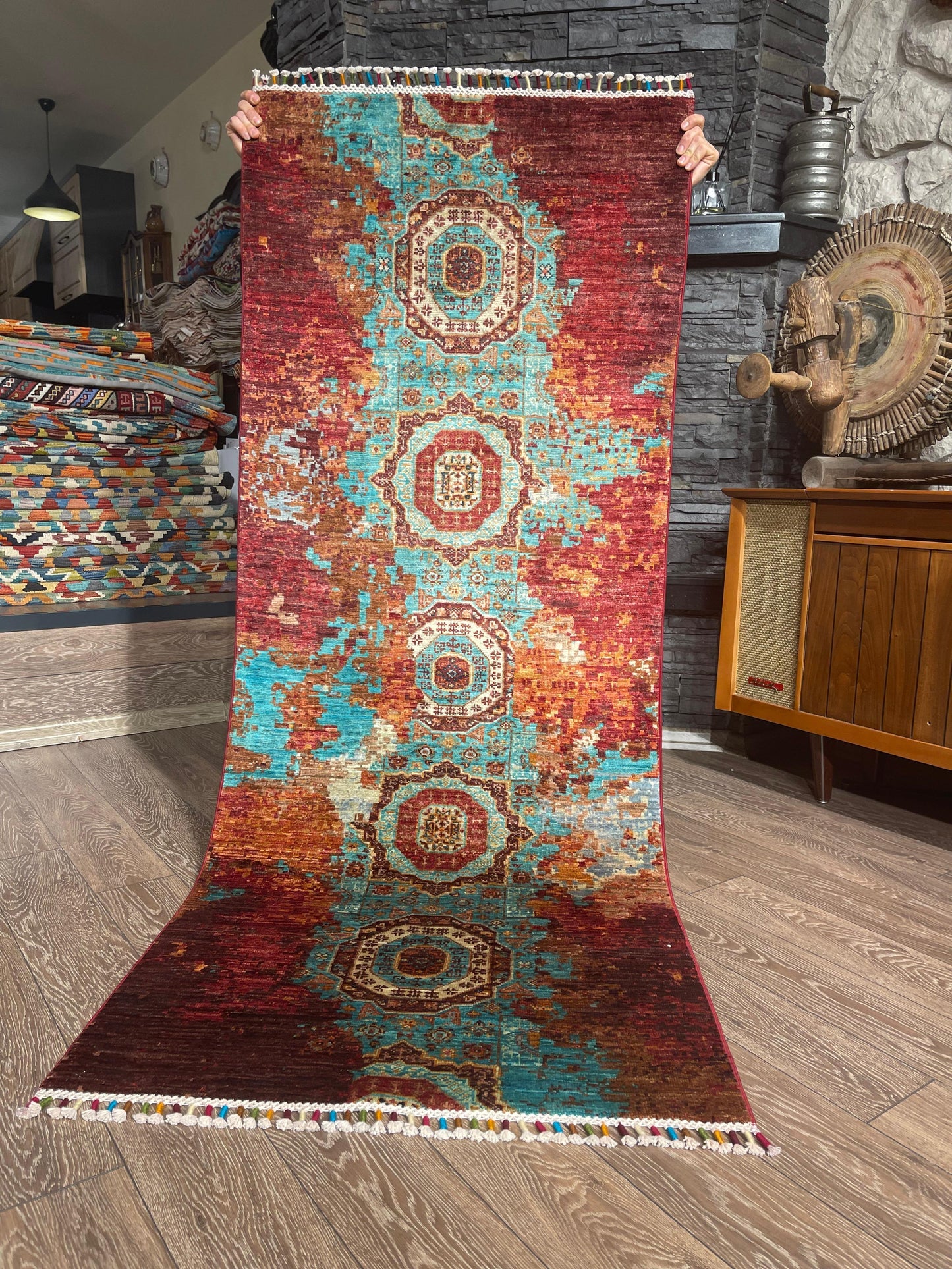 AFGHANISCHER KIRMAN Teppichläufer (Handgefertigtes Einzelstück)