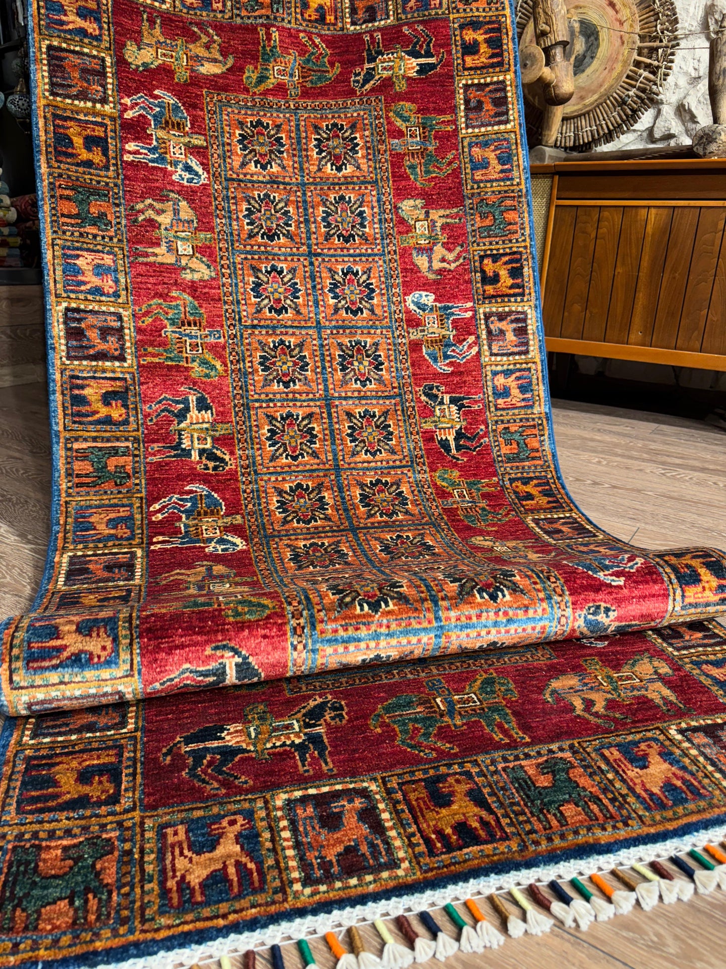 AFGHANISCHER FKORIZ Teppichläufer (Handgefertigtes Einzelstück