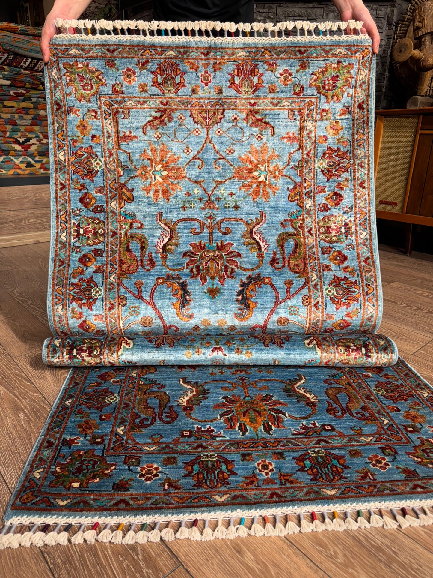 AFGHANISCHER SUZANİ Teppichläufer (Handgefertigtes Einzelstück)