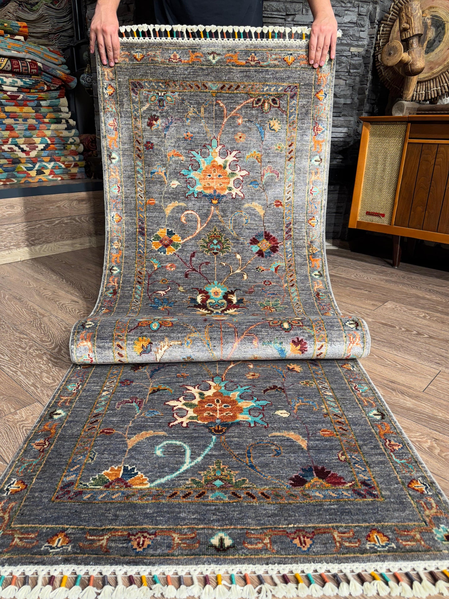 AFGHANISCHER MAKBULI Teppichläufer (Handgefertigtes Einzelstück)