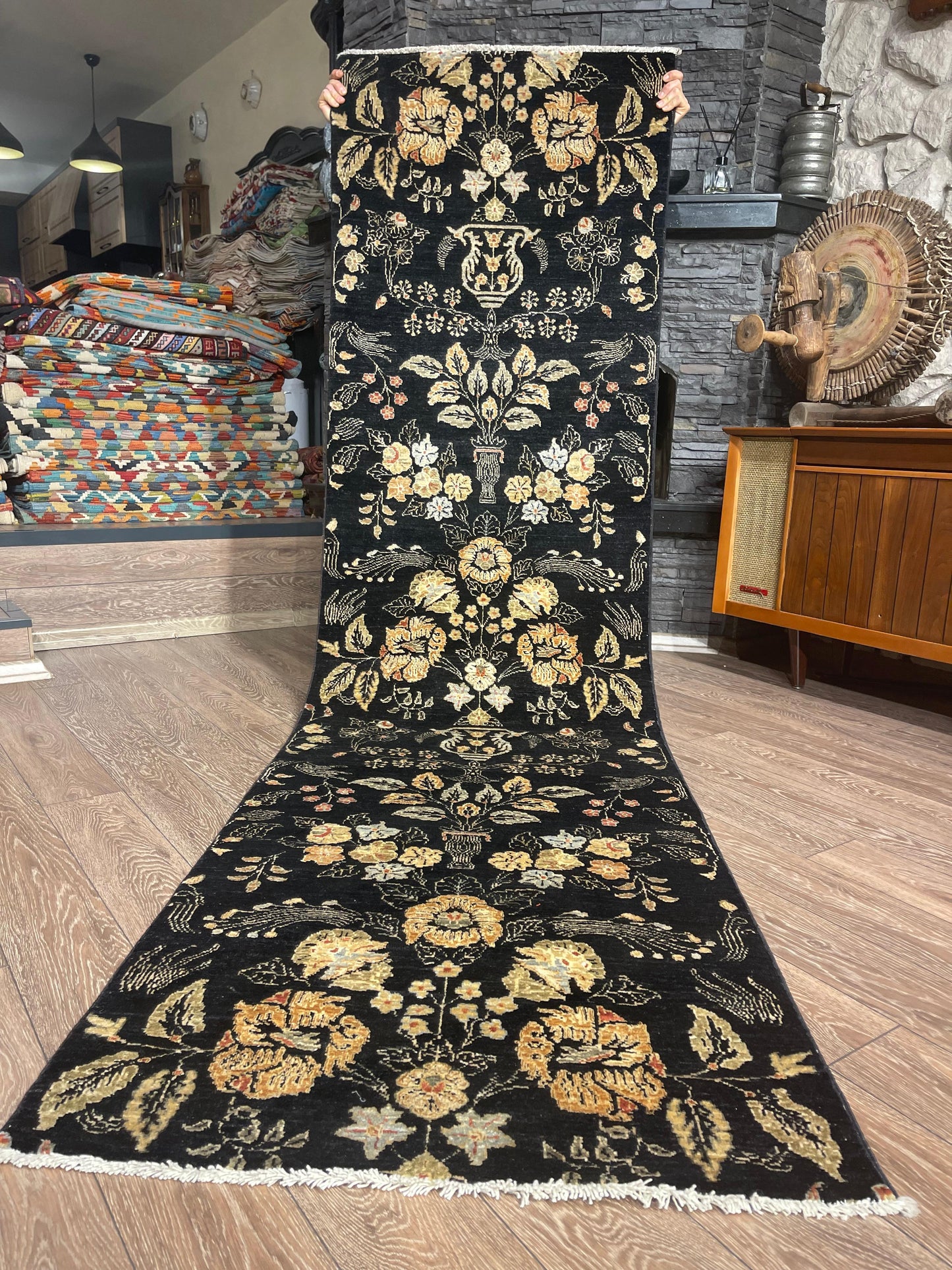 AFGHANISCHER BABİL BAHCE TEPPICHLÄUFER (Handgefertigtes Einzelstück)