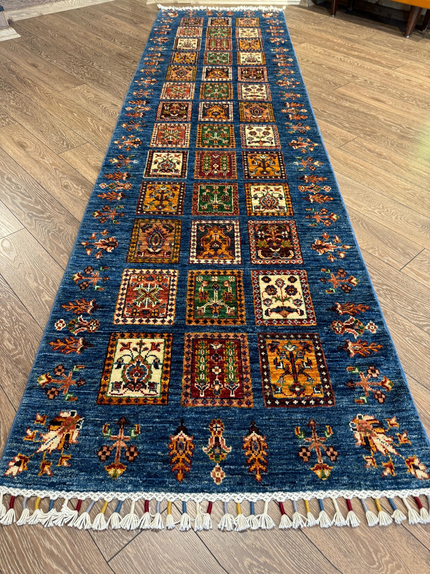 AFGHANISCHER BAHTİYARİ MAVI TEPPICHLÄUFER