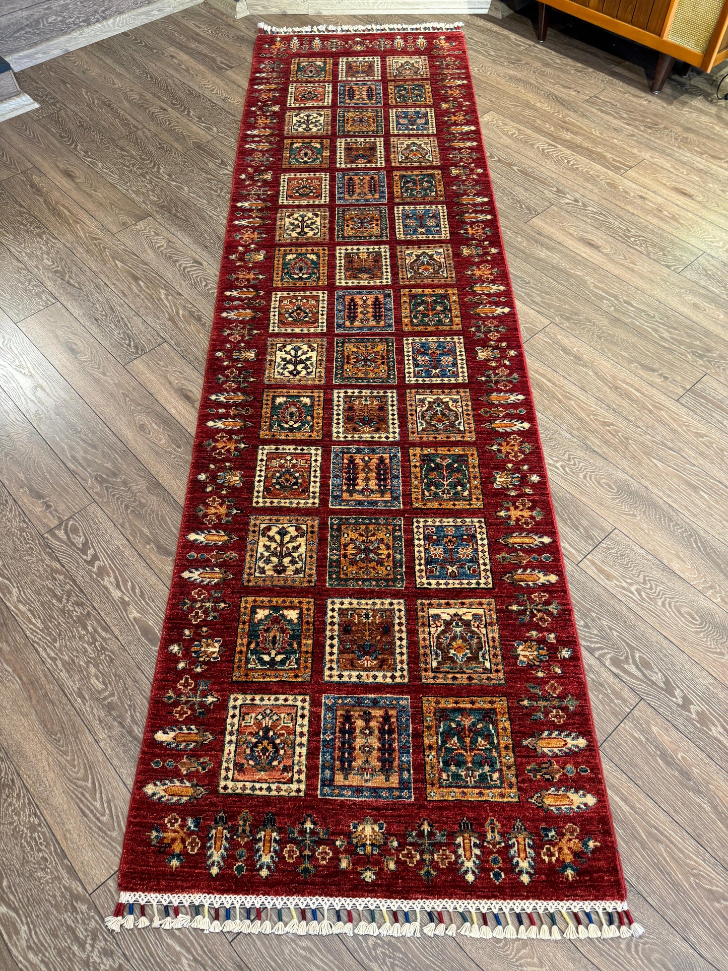 AFGHANISCHER BAHTİYARİ KIRMISI TEPPICHLÄUFER