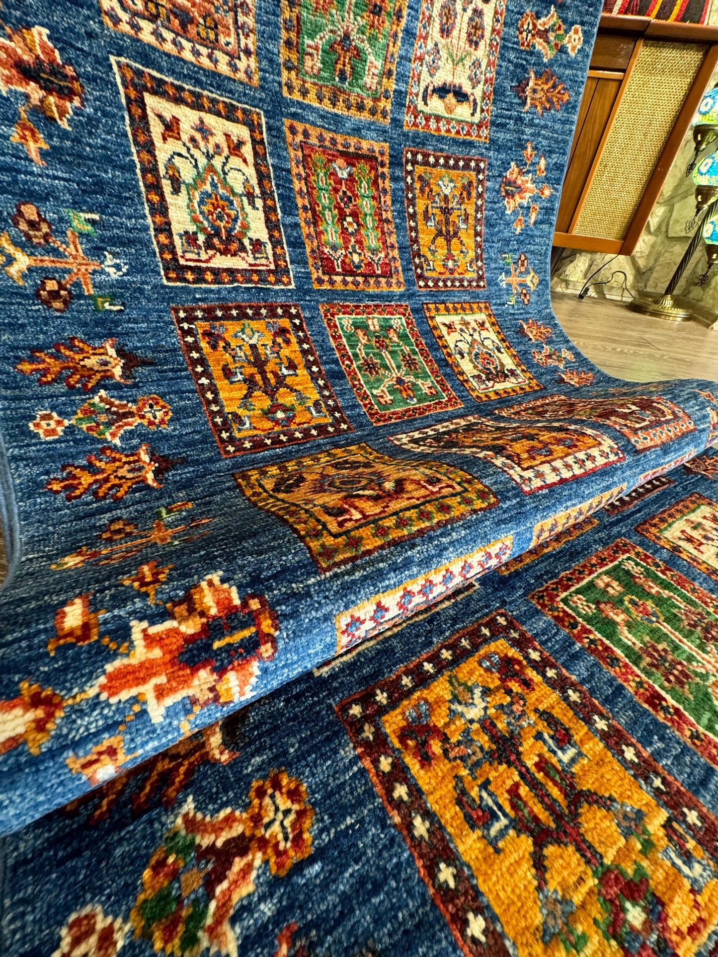 AFGHANISCHER BAHTİYARİ MAVI TEPPICHLÄUFER