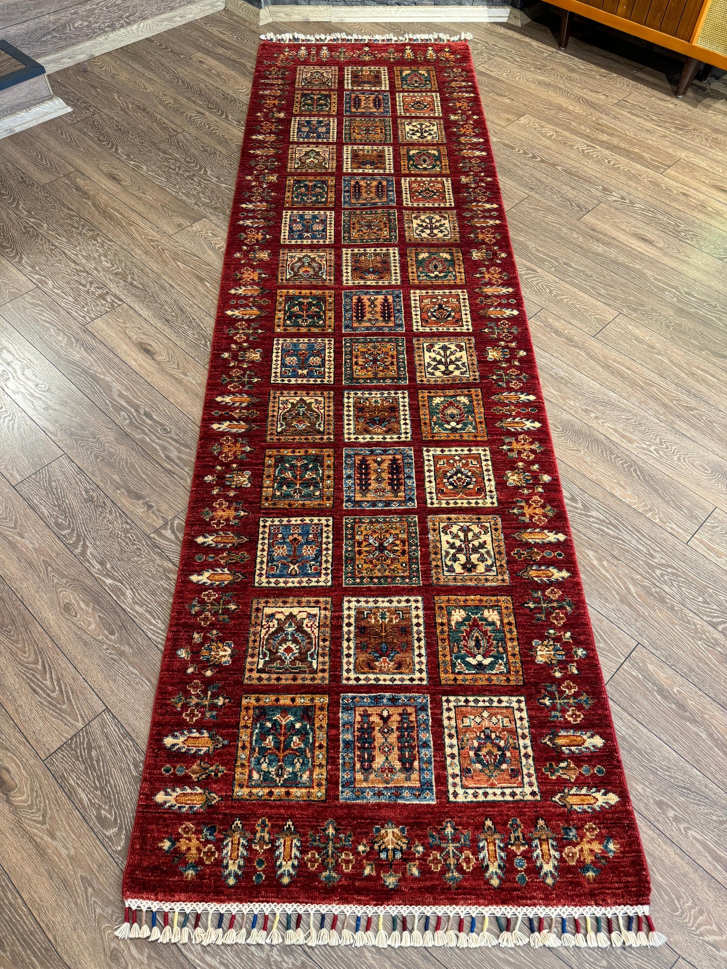 AFGHANISCHER BAHTİYARİ KIRMISI TEPPICHLÄUFER