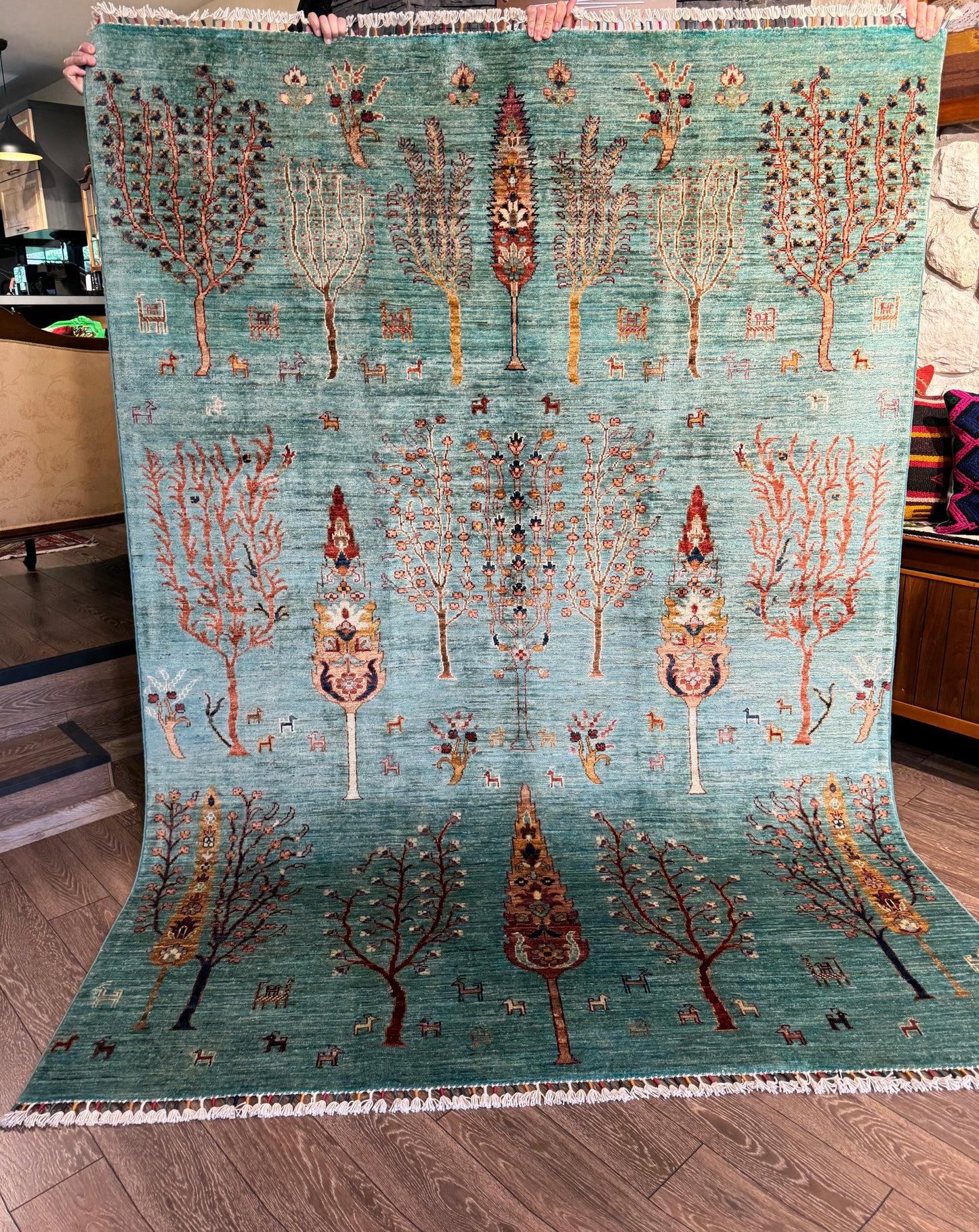 AFGHANISCHER HAYATI AGAZII GROSSER TEPPICH (Handgefertigtes Einzelstück)