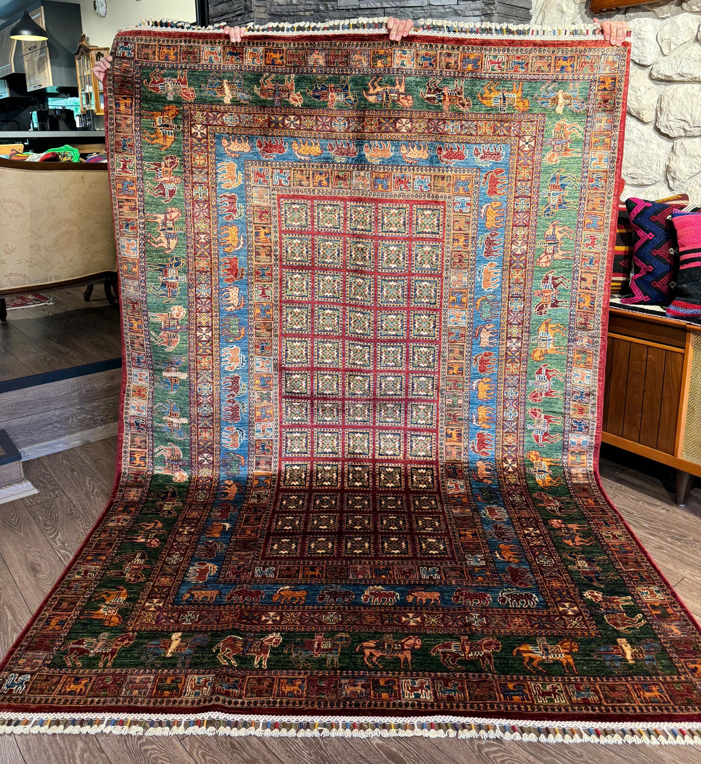 AFGHANISCHER PAZYRYK-TEPPICH (Handgefertigtes Einzelstück)